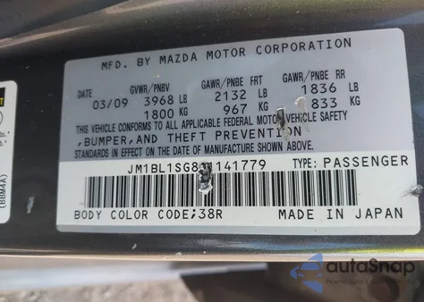 2010 Mazda Mazda3 I Touring from USA, damaged, VIN JM1BL1SG8A1141779
